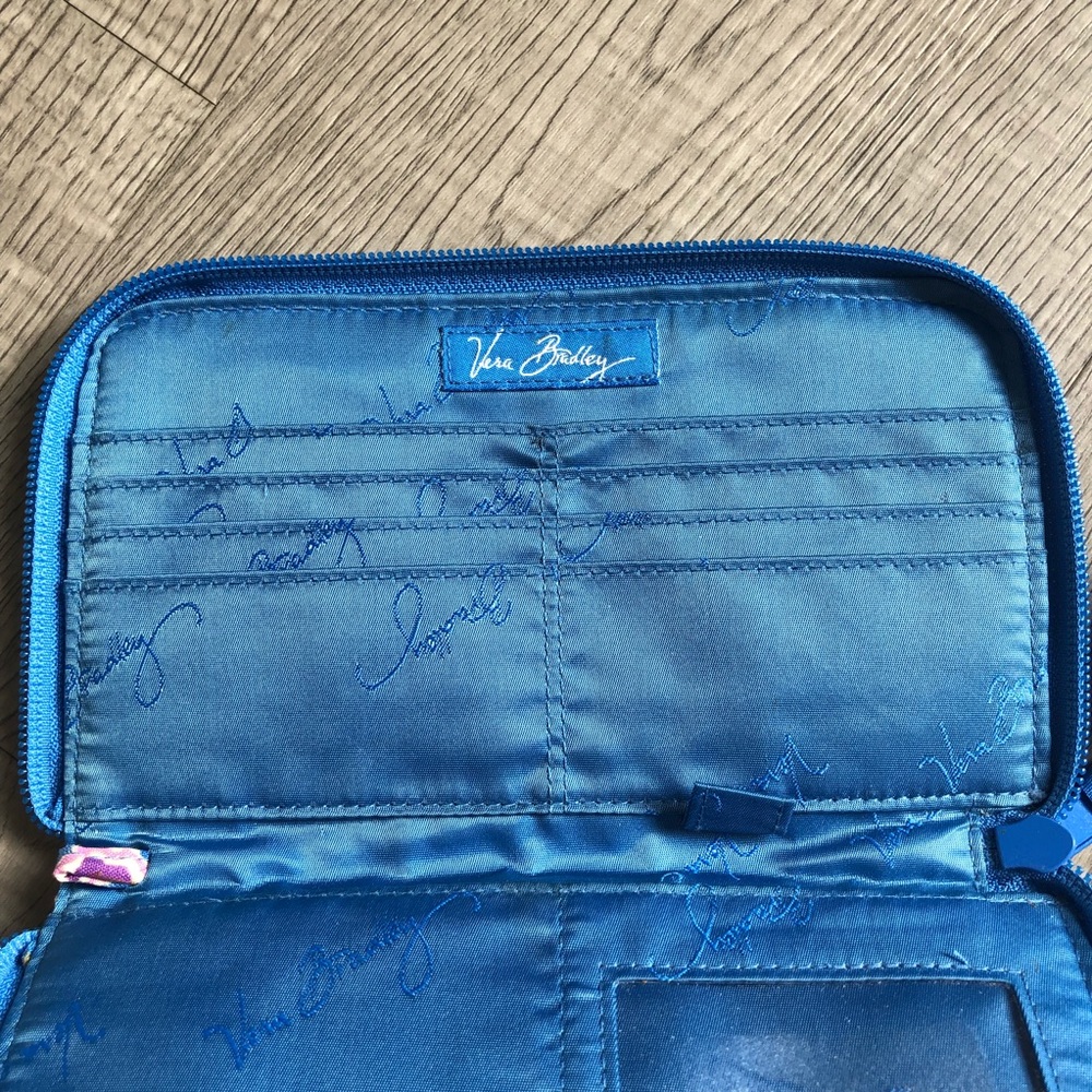 💜Vera Bradley Wallet Capri Blue Purse Paisley - Picture 4 of 5